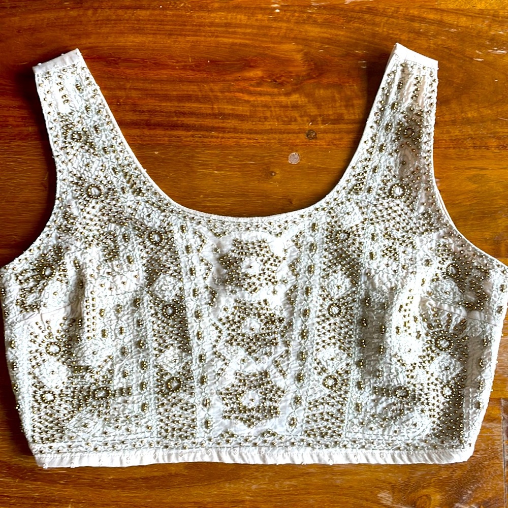 Gold Beaded Crop Top